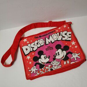 Disney World Disco Mouse Bag, Red Mickey Minnie Walking the Dog Mouseketeers